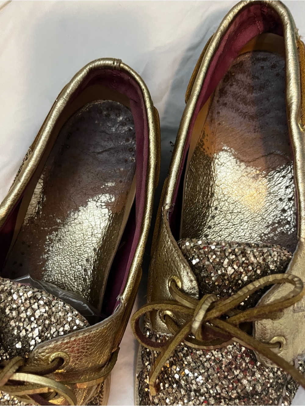 ✨ Sperry Top-Sider Gold Glitter Authentic Original Boat Shoes ✨ - Picture 3 of 7